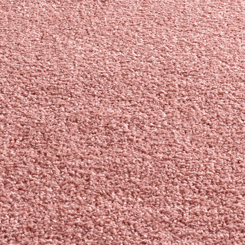 Kurzflor Teppich Designer | Flauschiger Flachflor fürs Wohnzimmer, Esszimmer, Schlafzimmer oder Kinderzimmer | Rosa Rund